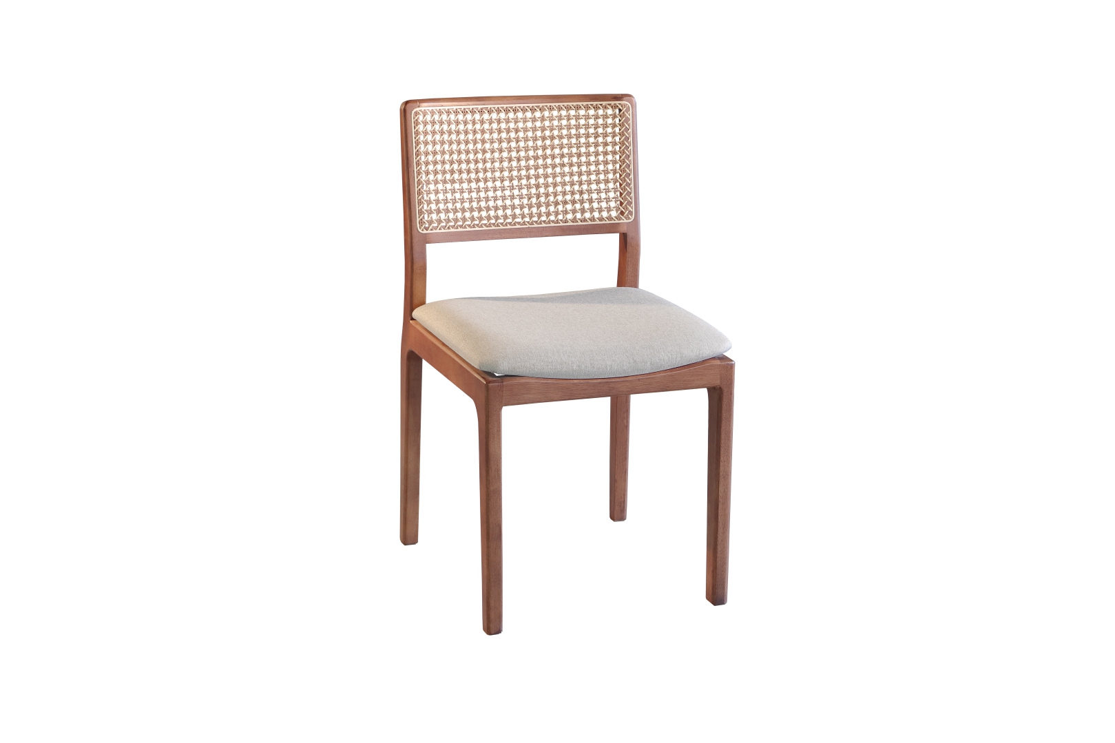 Cadeira Oslo Frente Nogueira TELA MESCLADA